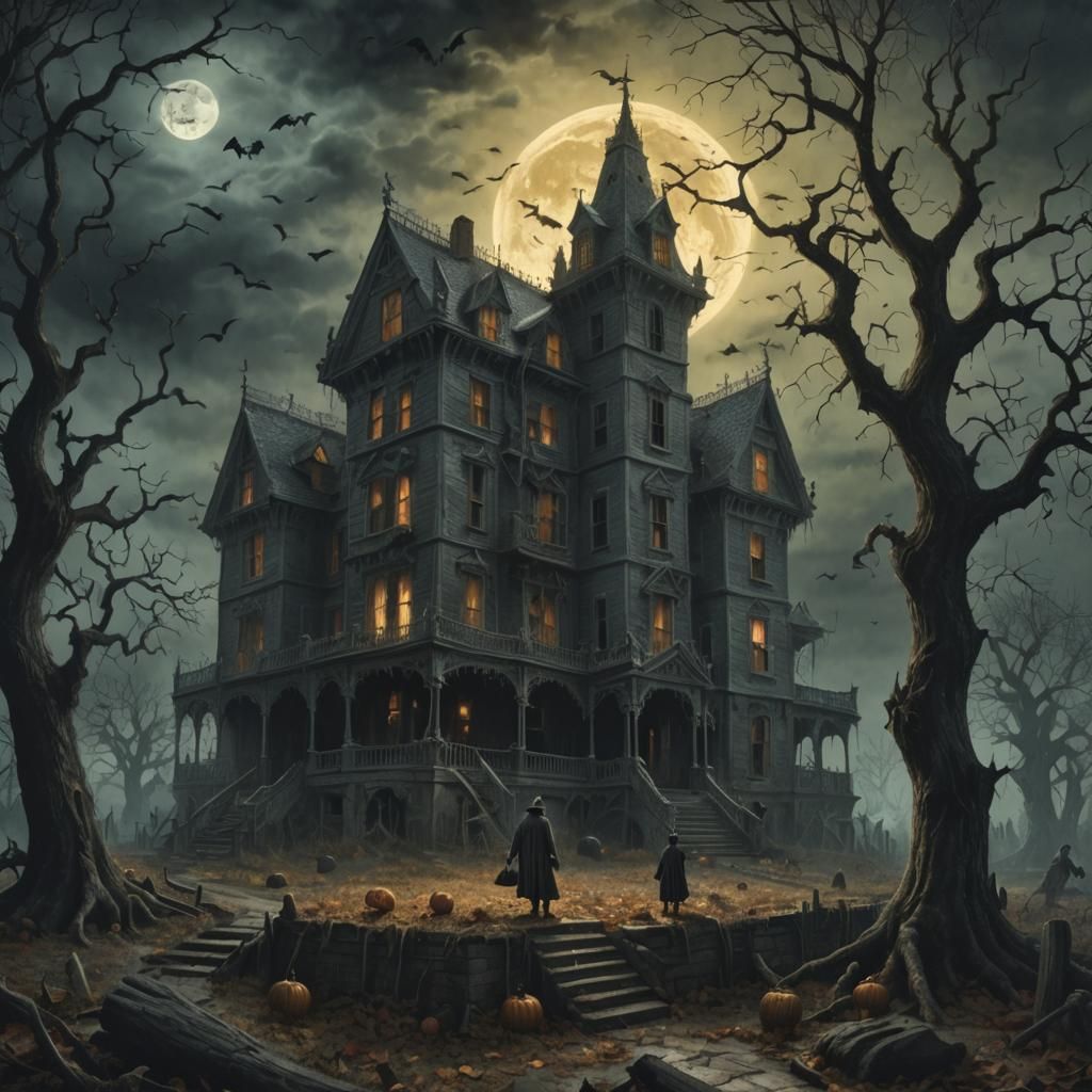 3D Halloween Horror in Gustave Doré Style