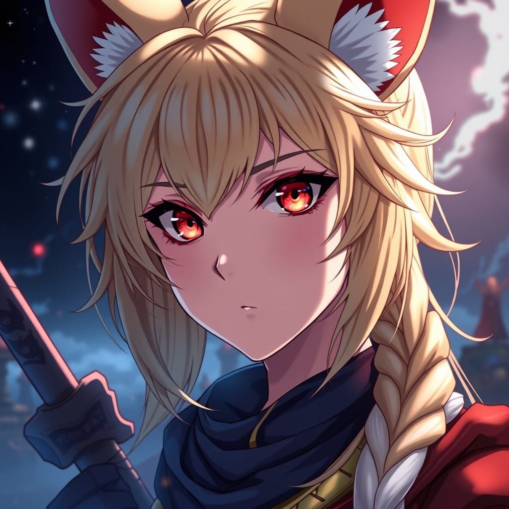 Ghibli-Inspired Kitsune Anime Adventurer in Vibrant Fantasy ...