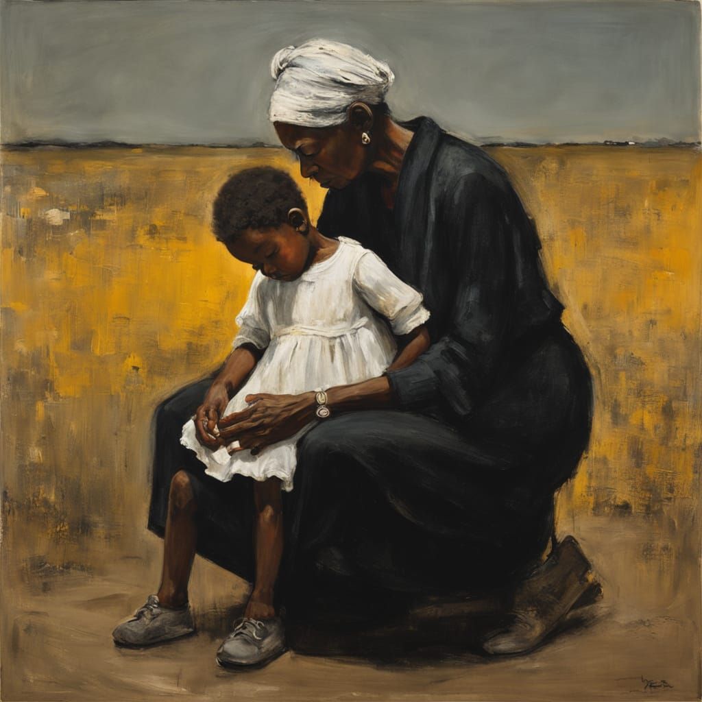 Motherly Love in Deep Colors