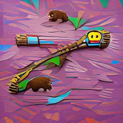 Pop Art Weapon with Beaver and Villagers