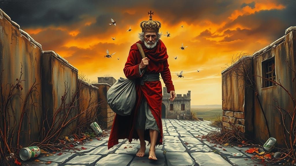 Folk Art Canvas Depicts Haunting, Weathered King