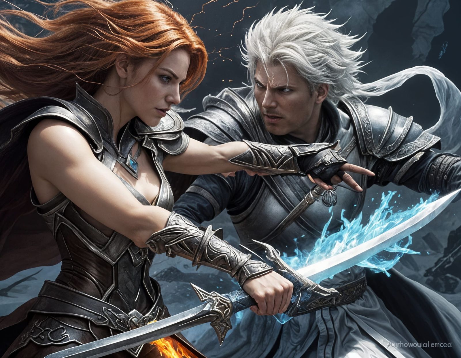 Epic Clash of Elemental Swords