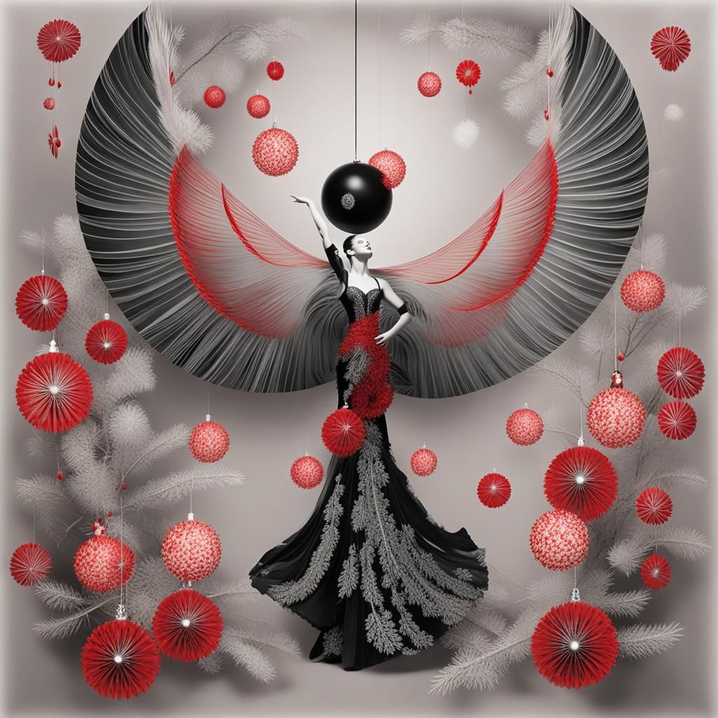 Surreal Optical Illusion: Red Ball Time Tunnel