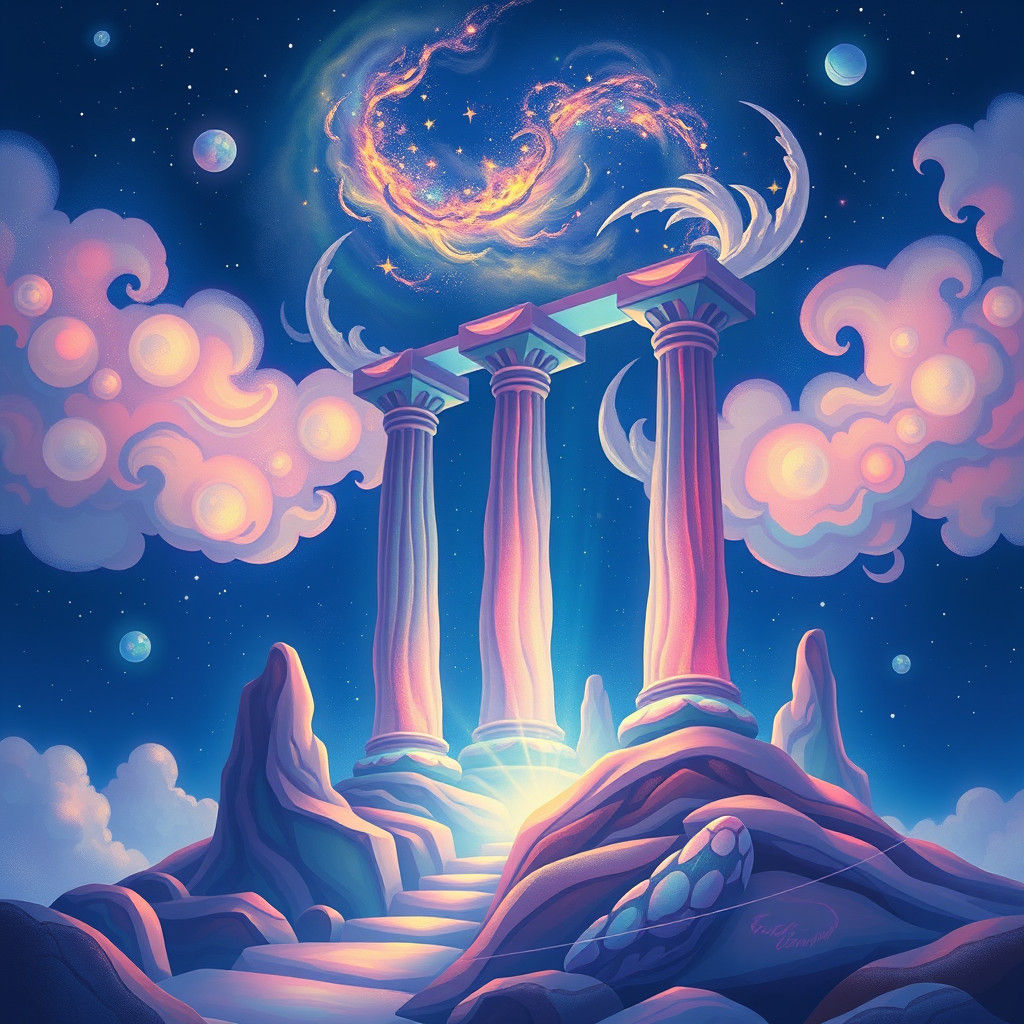 Disney Style Pillars of Creation Illustration