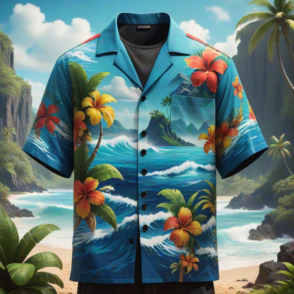 Hawaiian Shirt Day Concept Art in Deep Color