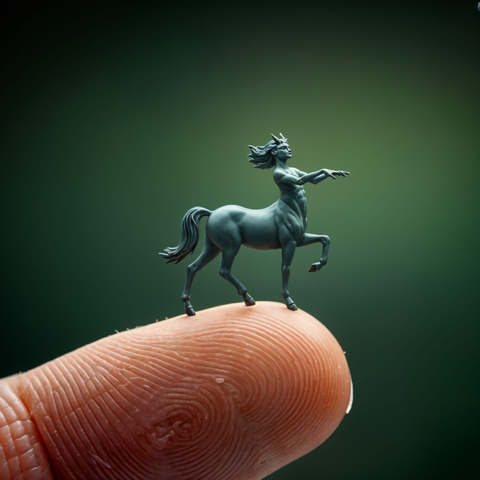 Steampunk Centaur Dances on a Finger