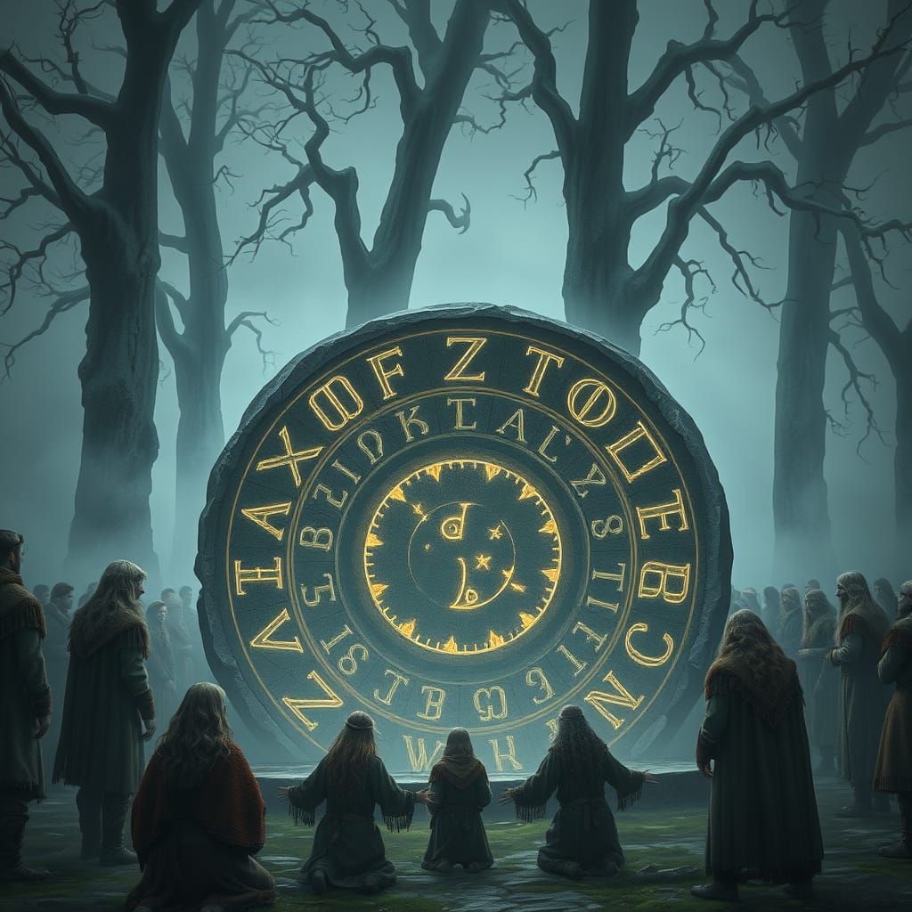Mystic Scandinavians Gather Around Ancient Rune Stone