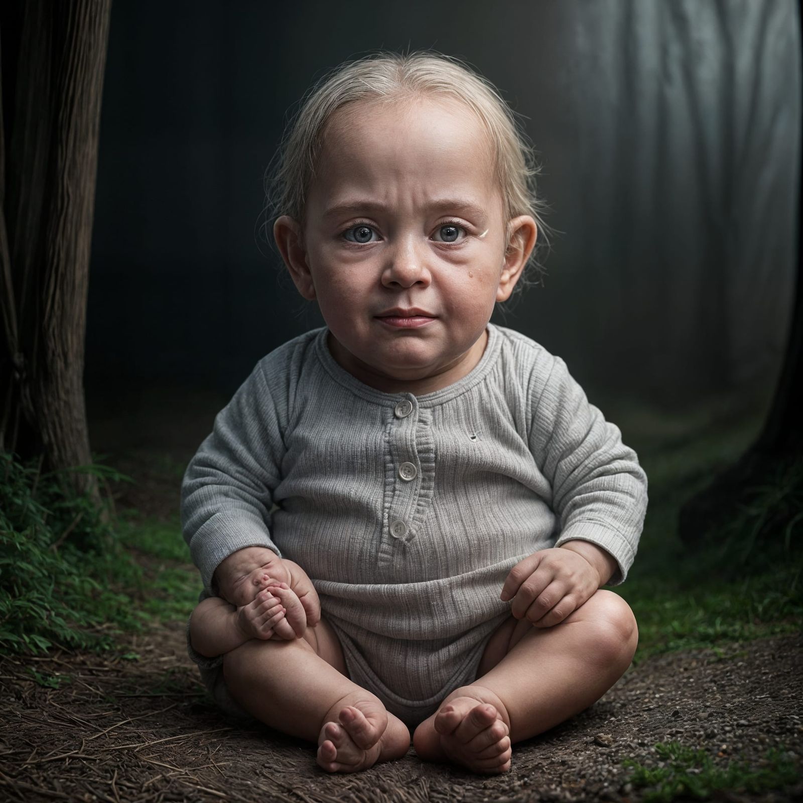 Photo-Realistic Baby with Grandmother Face
