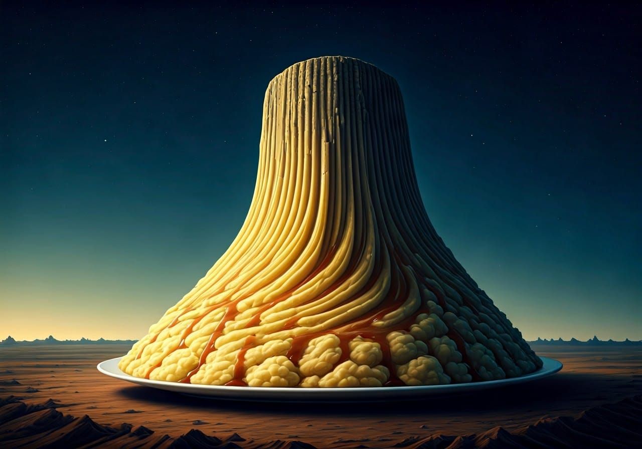 Mashed Potato Devils Tower in Mystical Style