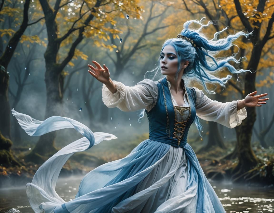 Air Elemental Woman in a Surreal Romantic Fantasy