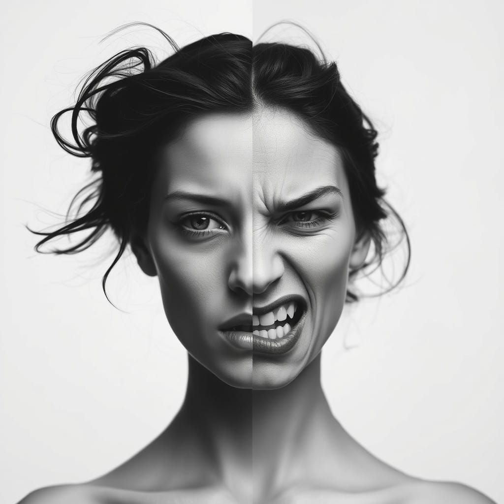 Torn Between Serenity and Agony: A Futurist-Inspired Split P...