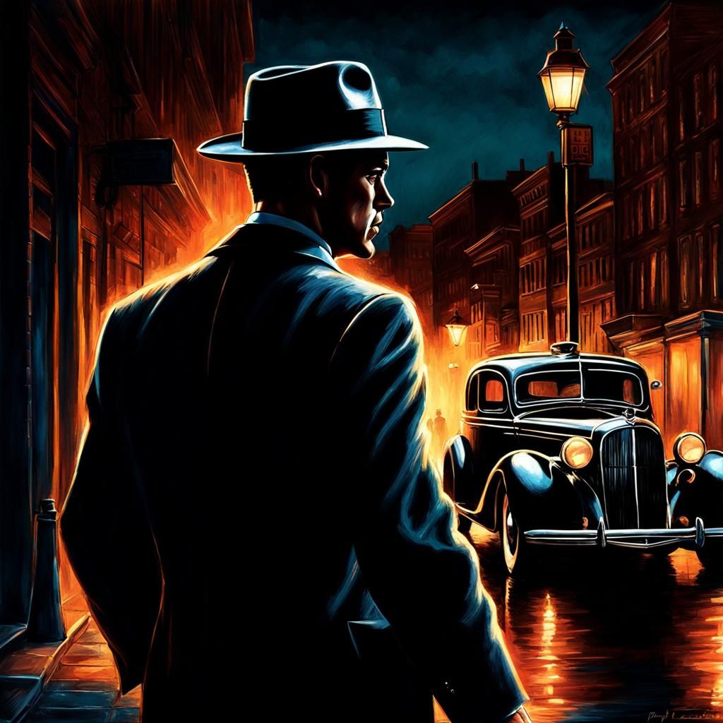 Film Noir Detective in the Night