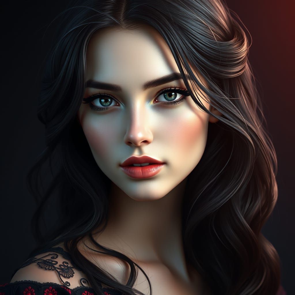 Ethereal Enchantress in Dark Elegance