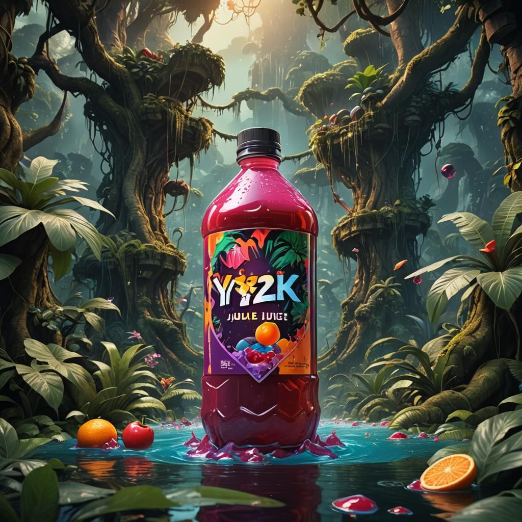 Y2K Poster with Jungle Juice: Fantasy Concept Art