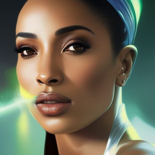 Sade Portrait in Hyperdetailed Digital Art Style
