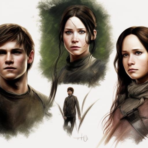 Hunger Games Portrait in Art Nouveau Style