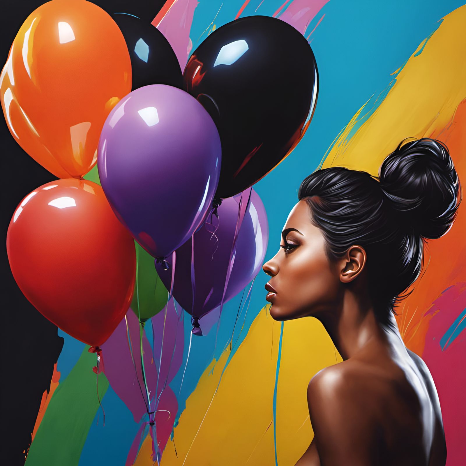 Nude Woman and Balloons