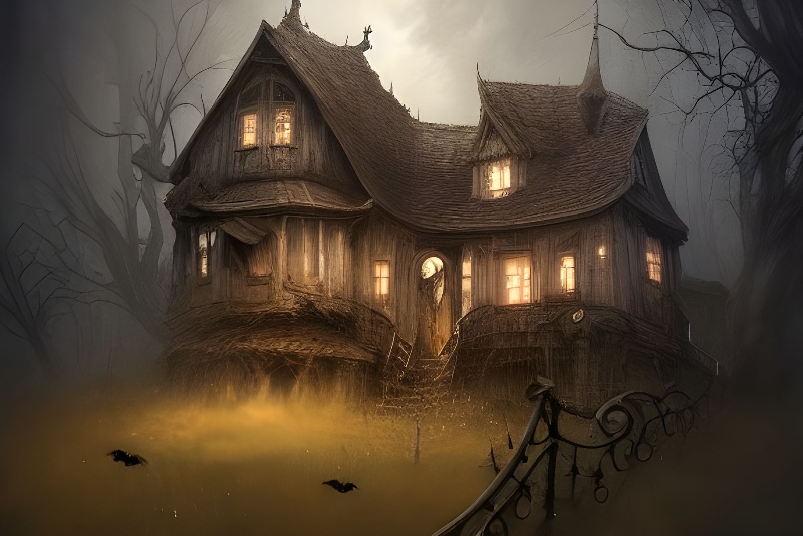 Halloween Witch House Digital Art