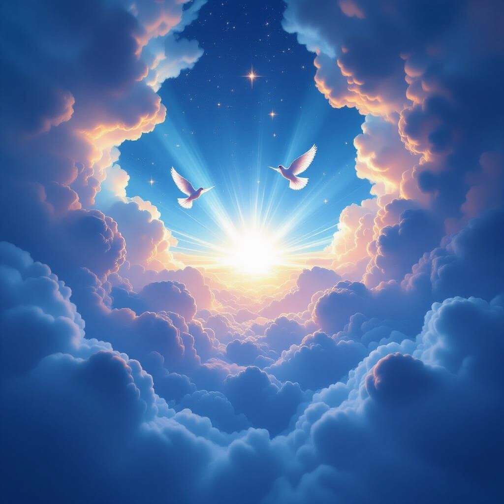 Heavenly Astral Burst in Vibrant Artistic Style