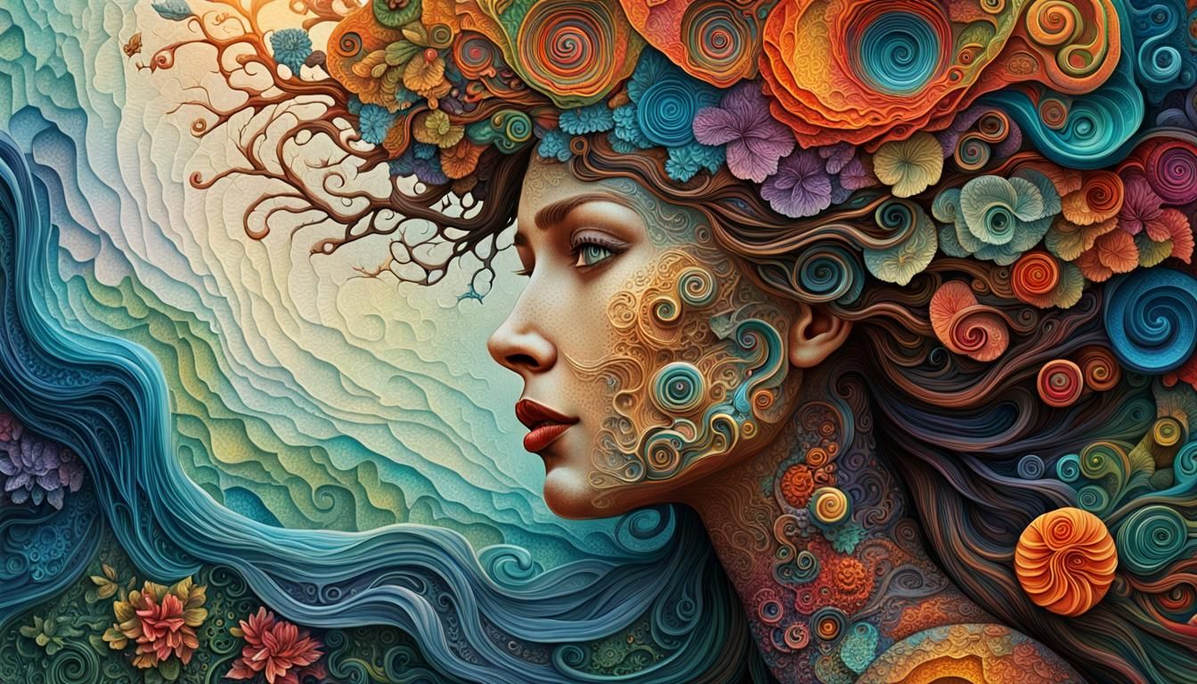 Dreamlike Surreal Portrait in Abstract Expressionist Style