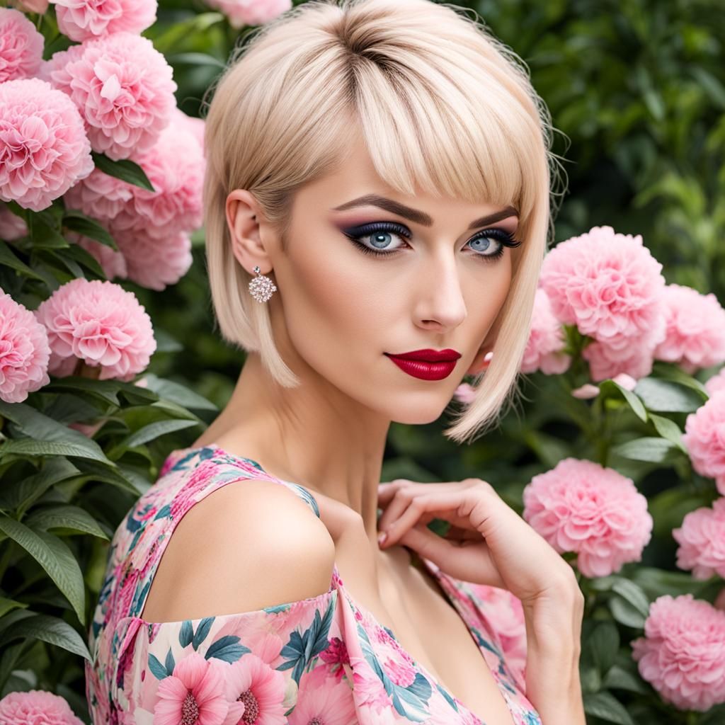 pixie hairstyle with assametrical bangs