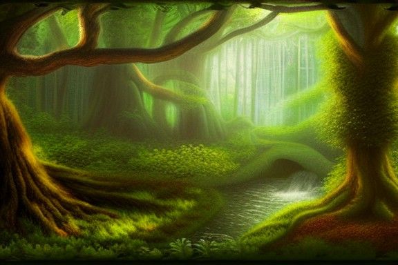 Enchanted Forest Fairy: Detailed Matte Painting