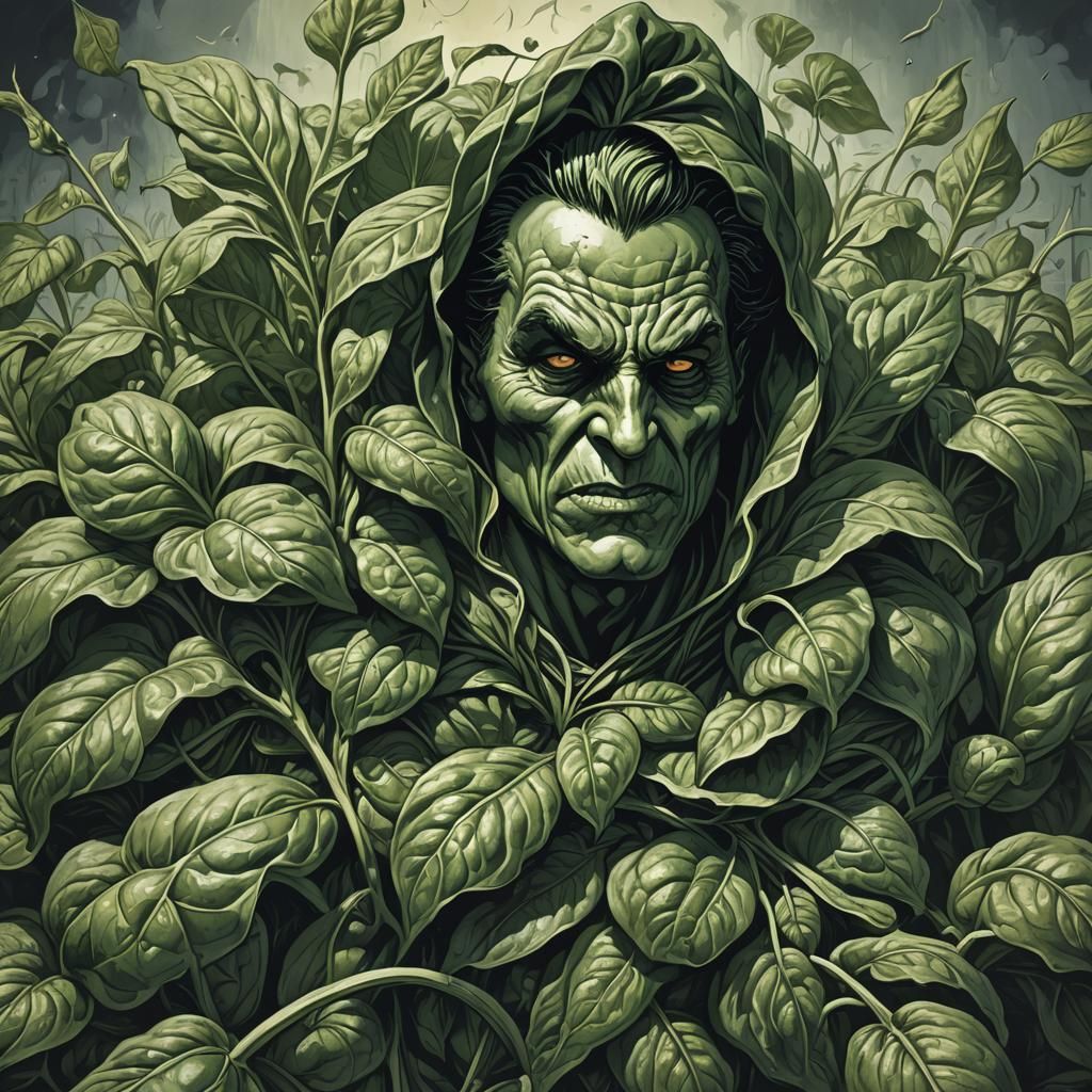 Sinister Spinach: A Darkly Rendered Vegetable