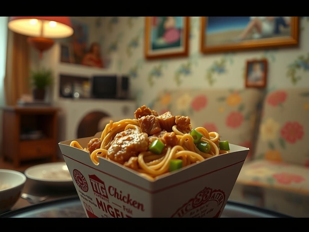 Chicken Chow Mein in 1970s Living Room