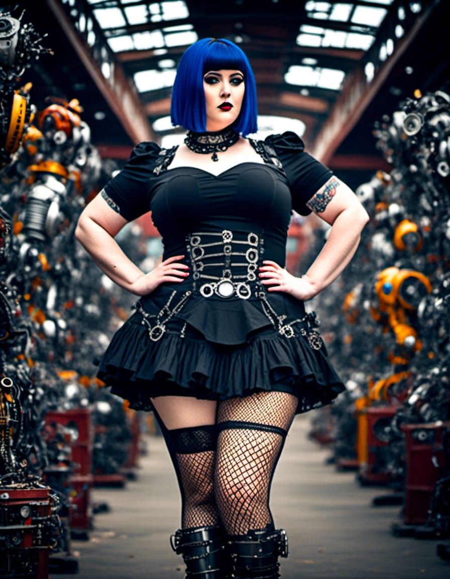 steampunk full-figured goth girl