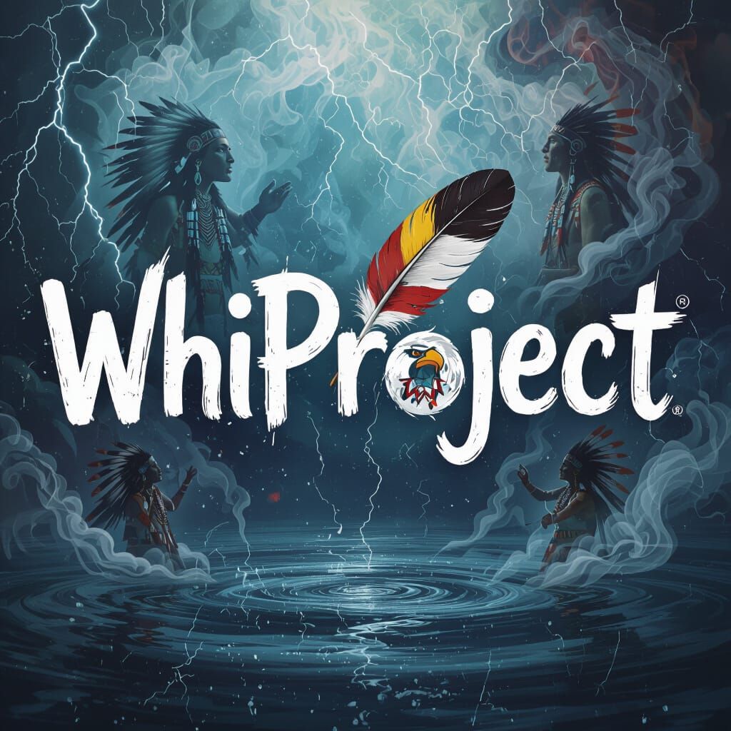 WHIProject Logo with Eagle Feather and Mystical Background