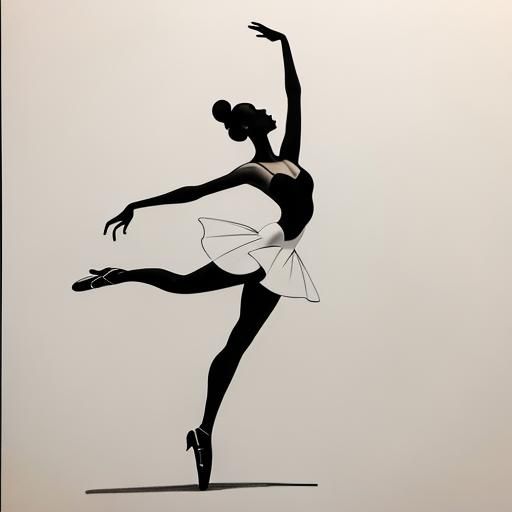 Ballerina Silhouette: Minimalist Abstract Line Art