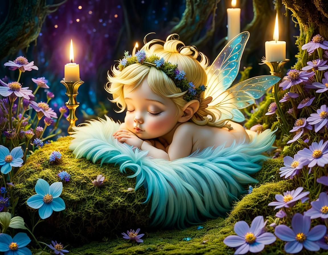 Dreamlike Fairy Portrait in Whimsical Artistic Style