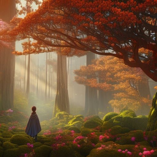 Enchanting Forest Harmony in Digital Art