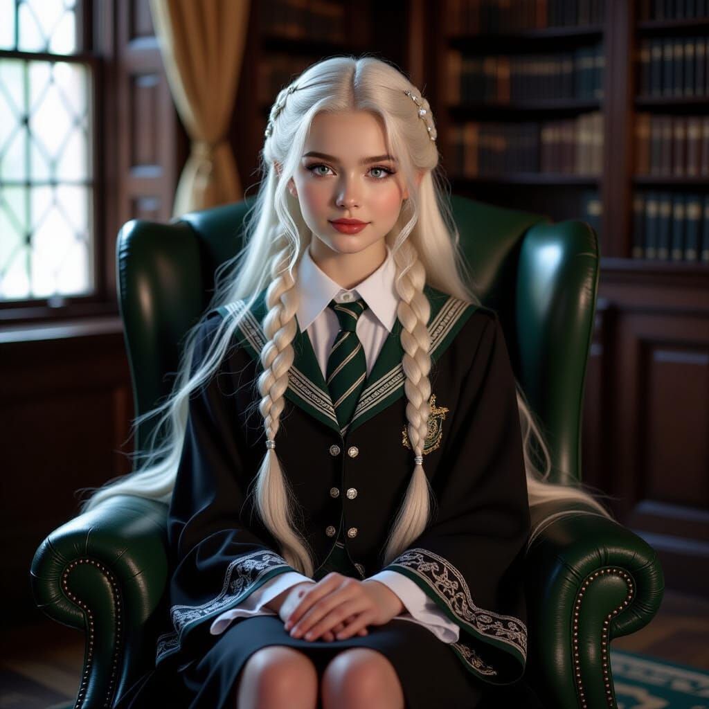 Ethereal Teen Witch in Slytherin Common Room