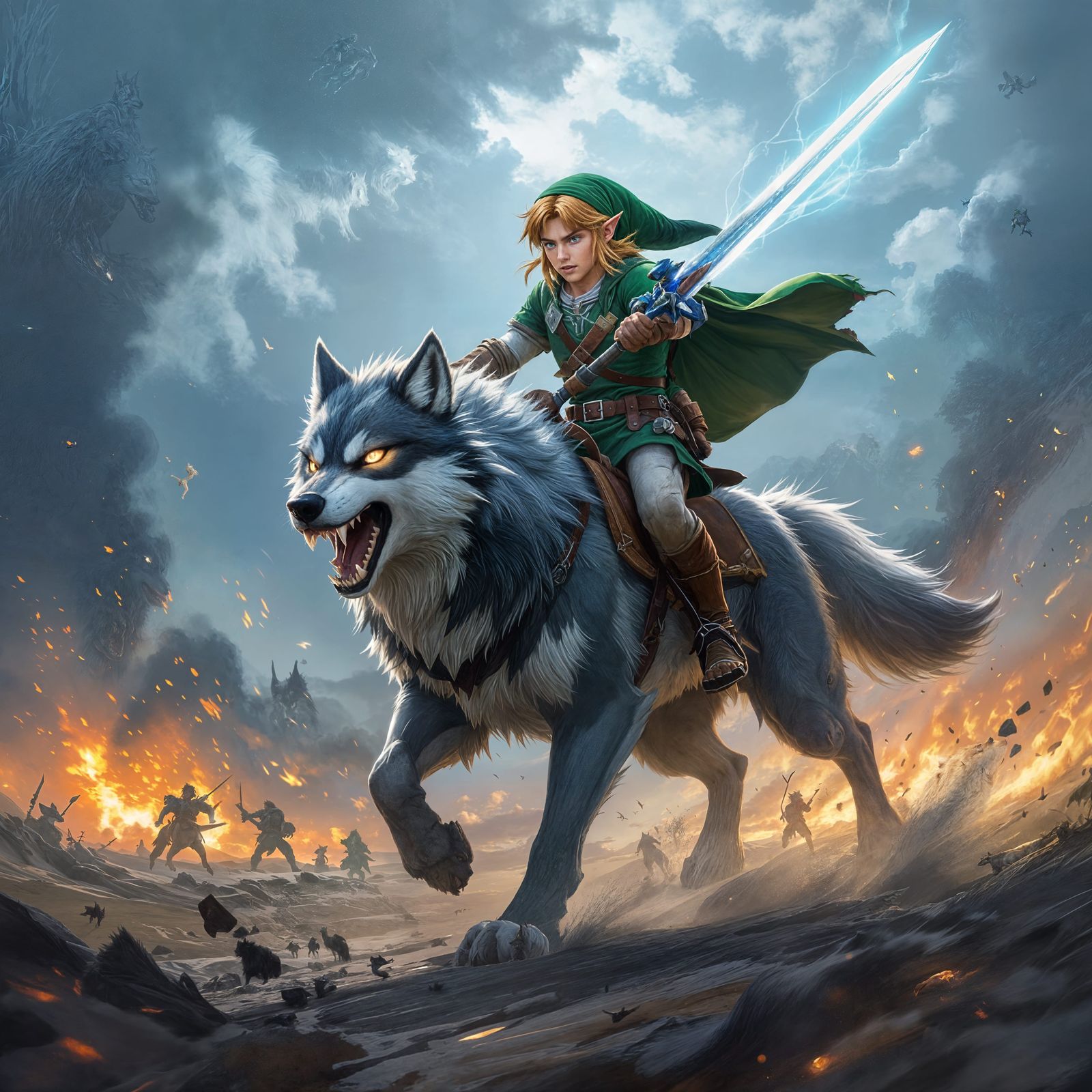 Link Rides Wolf Into Fierce Battle