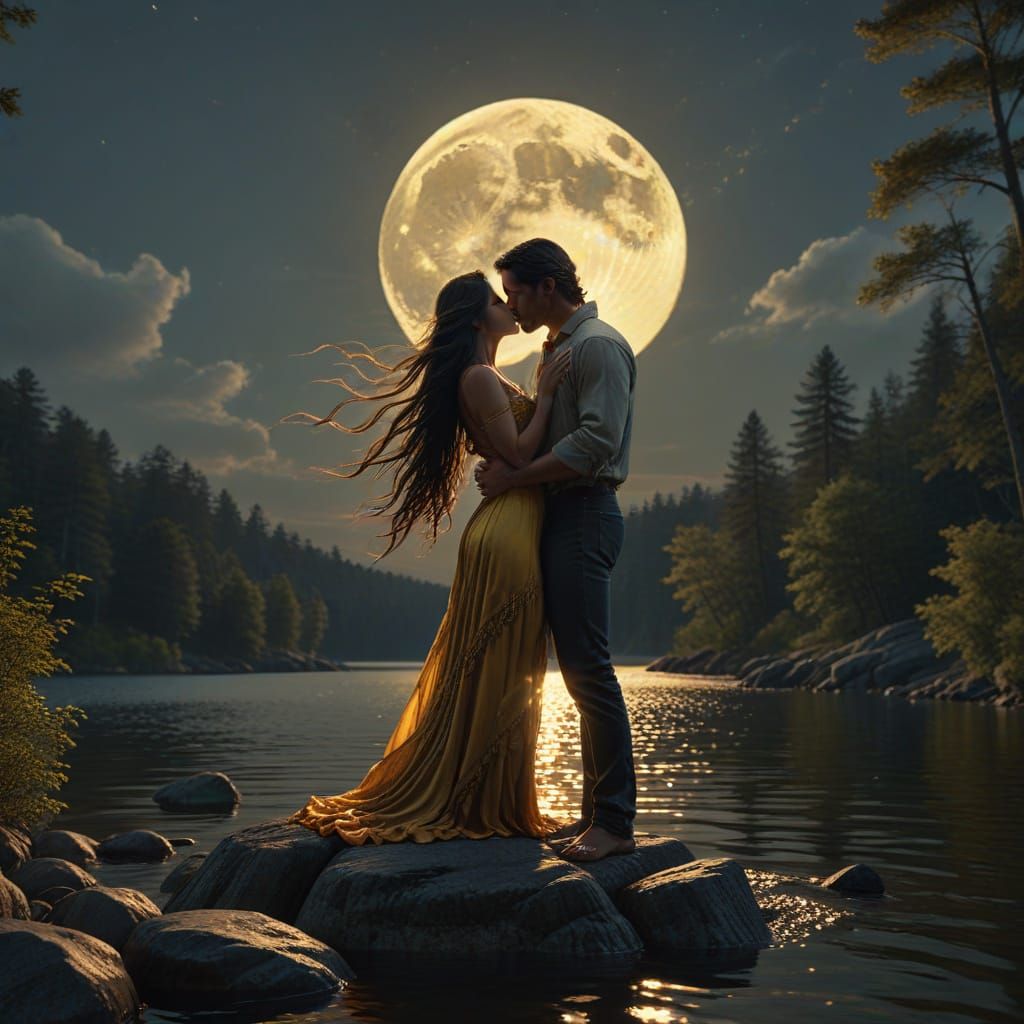 Passonate Kiss Under the Moonlight