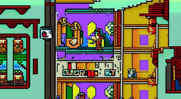 8Bit Pixel Game Level