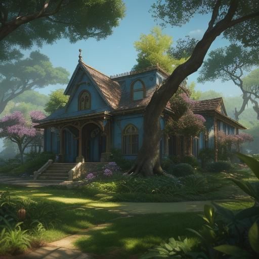 Rabbit Under Lemon Tree: Miyazaki-Inspired Fantasy Art