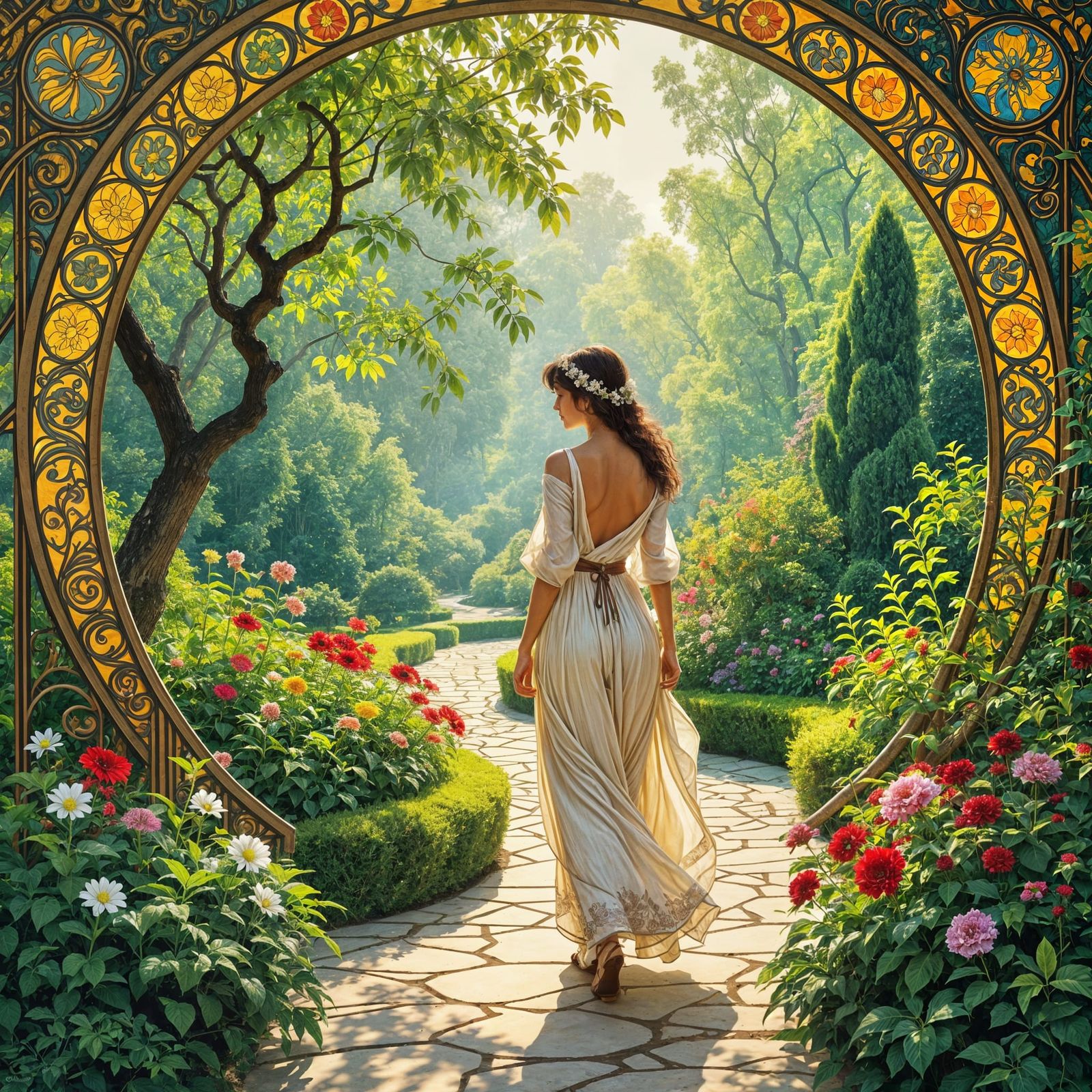 Lush Gardens and Ancient Forests Landscape