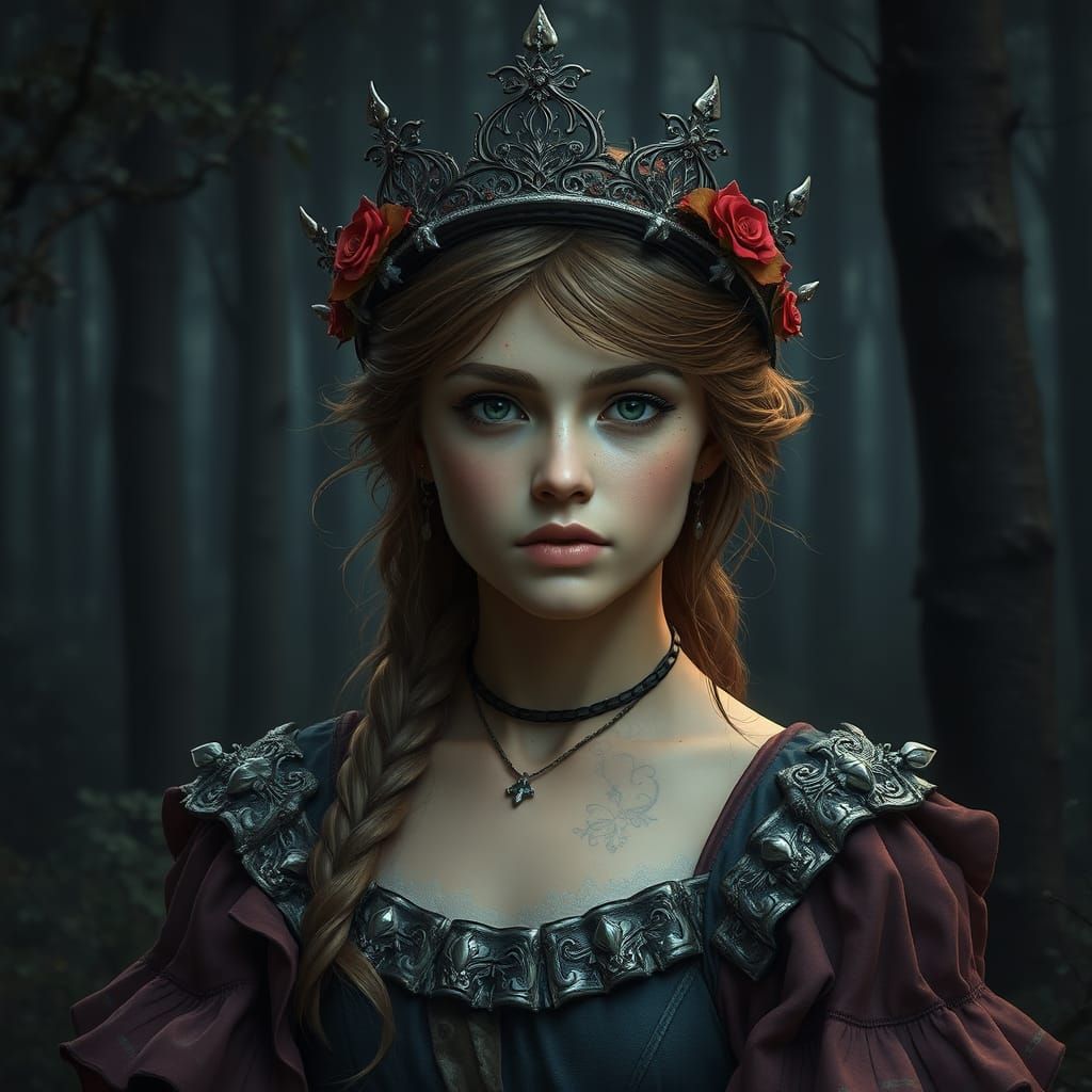 Mystical Farm Princess in a Dark Fantasy Realm