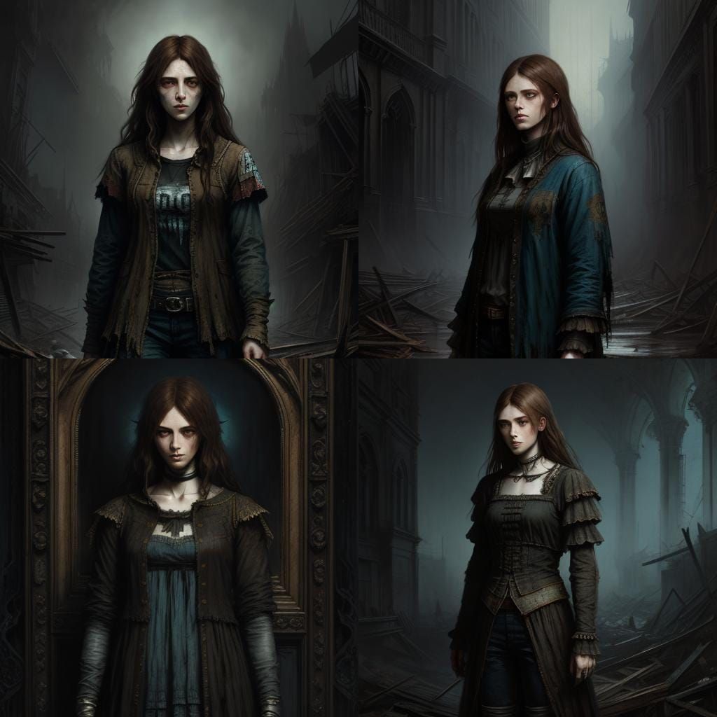 Horror-Themed Portrait in Doré Style