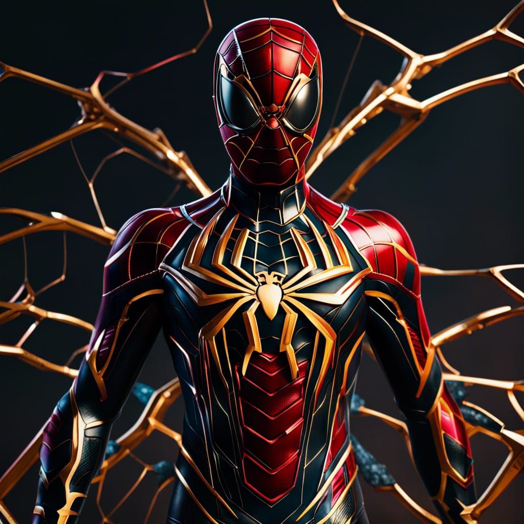 Detailed Iron Spider Suit in Miles Morales Style