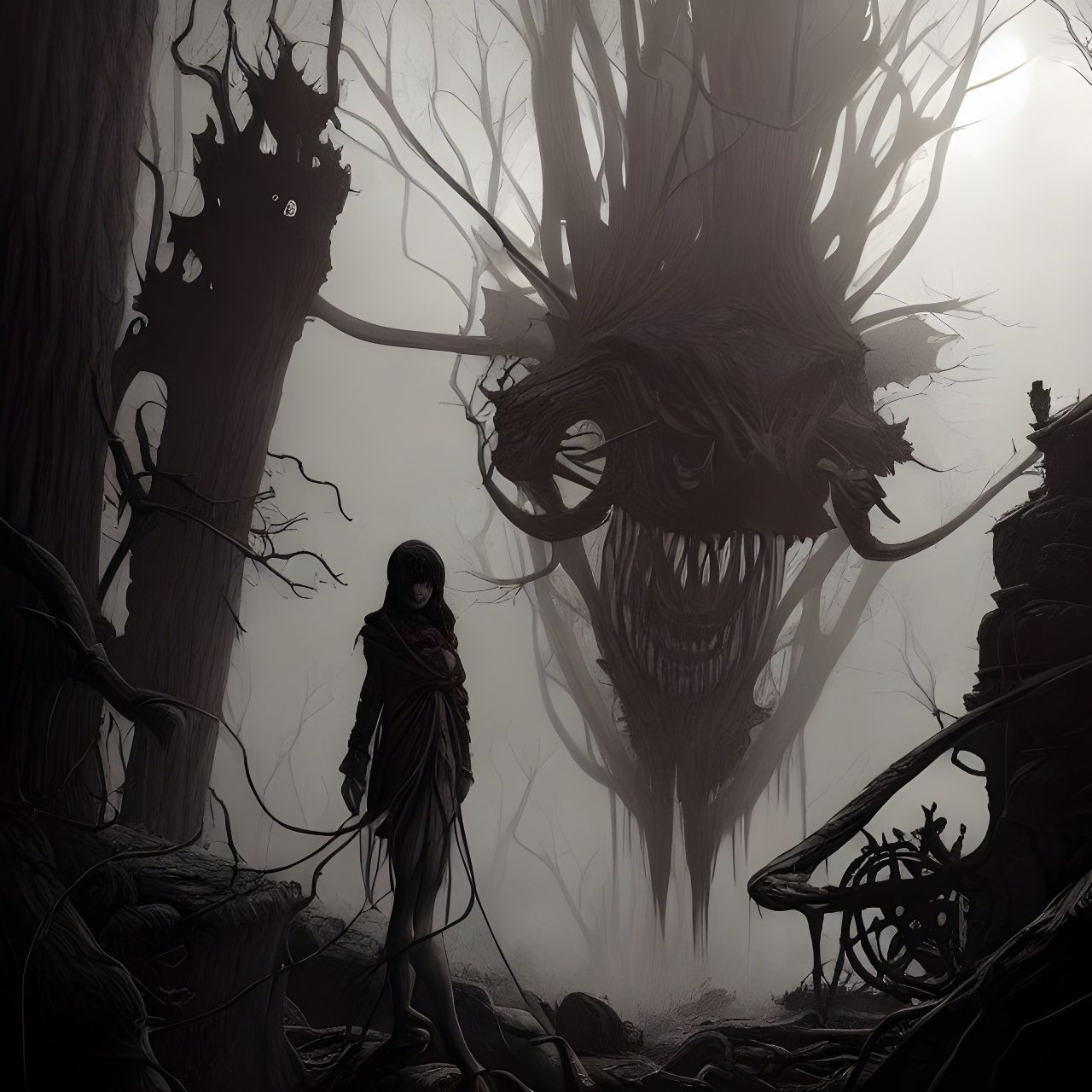 Terrifying Shadows in Storybook Illustration