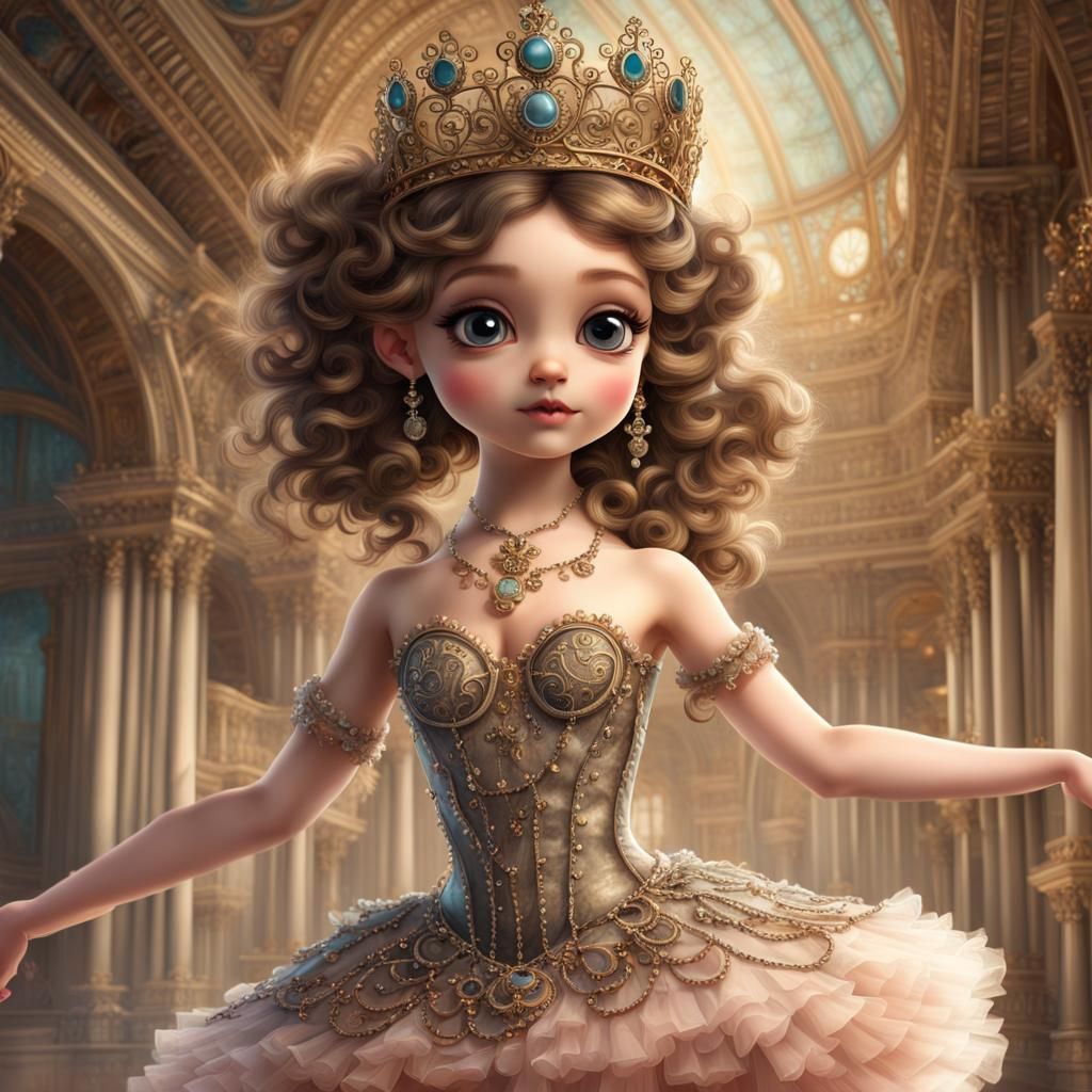 Steampunk Ballerina Dances at Paris Opera, Digital Art