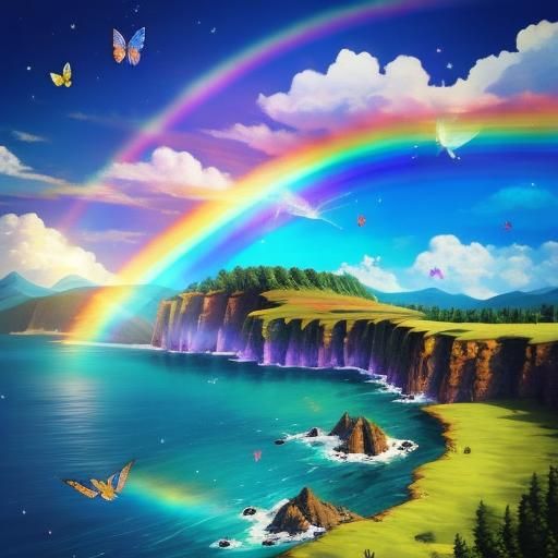 Rainbow Butterfly Dinosaur Unicorn Image