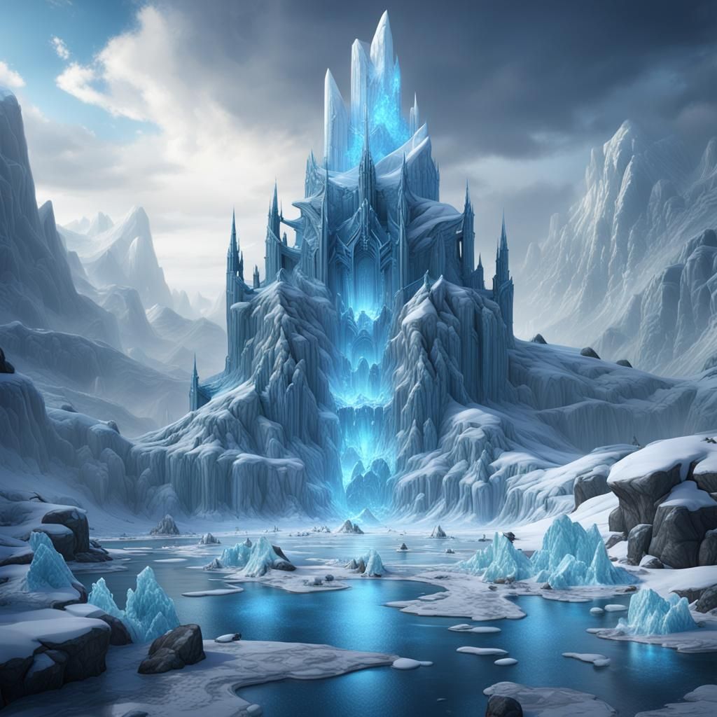 Detailed Matte Painting of Ice in 8K