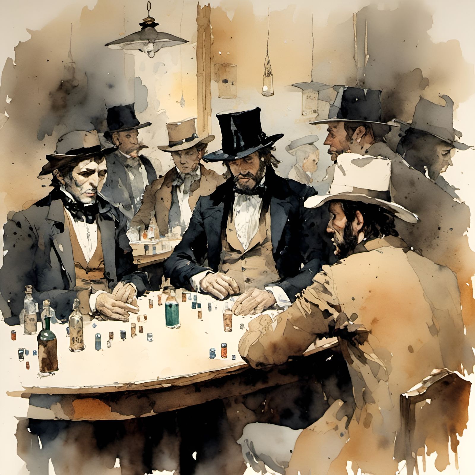 Watercolor  - 1870 Dodge City Kansas