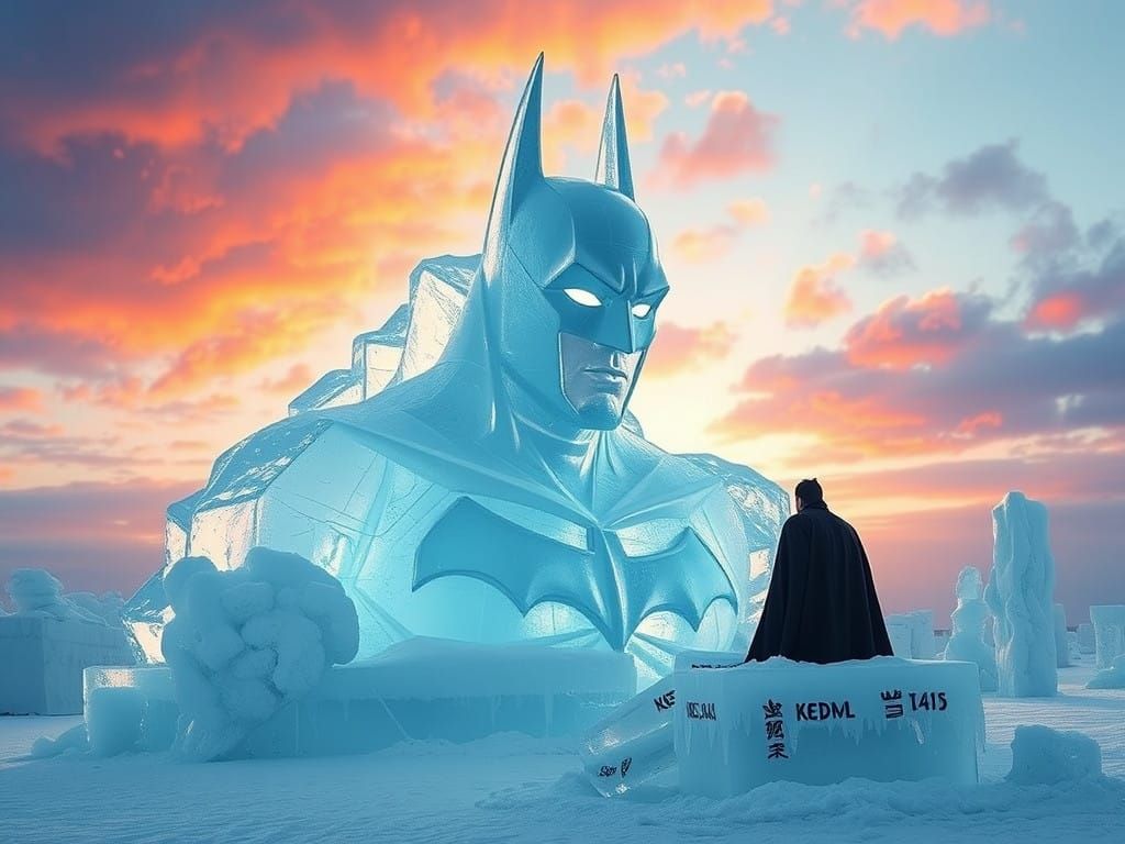 Batman Emerging from a Blazing Ice Horizon