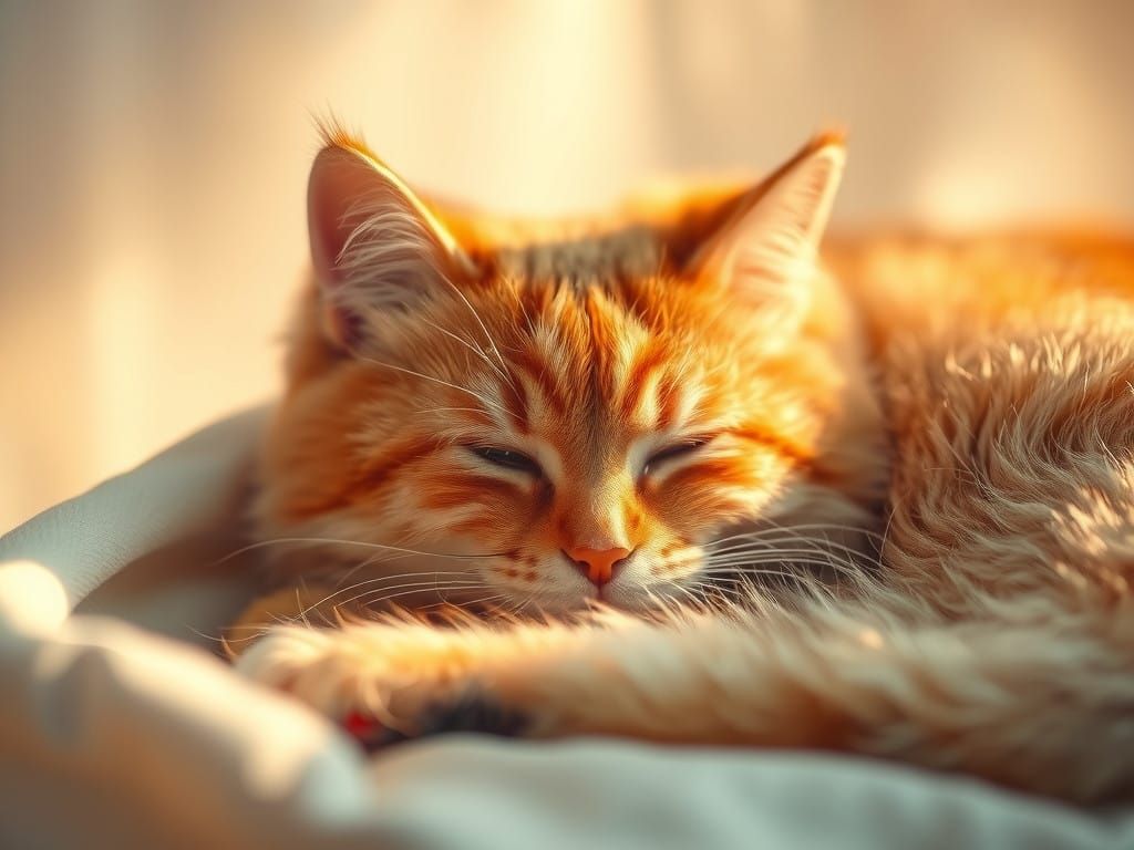 Surreal Feline Basks in Warm Golden Light