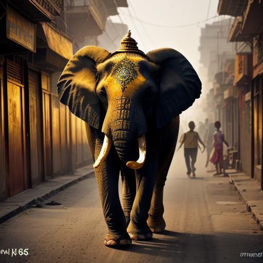 Ganesha in Mystical Indian Streets